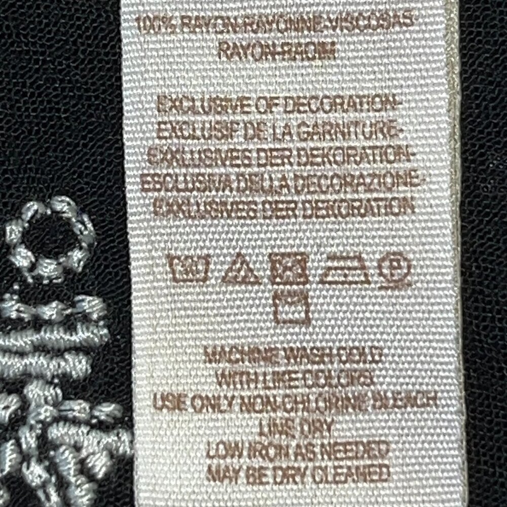 FP FREE PEOPLE STAR GAZER BLACK & BLUE LONG SLEEVE EMBROIDERED DRESS - EUC -  XS - Picture 13 of 14